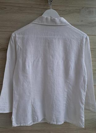 Белая рубашка лен льняная рубашка hirsch разм м6 фото