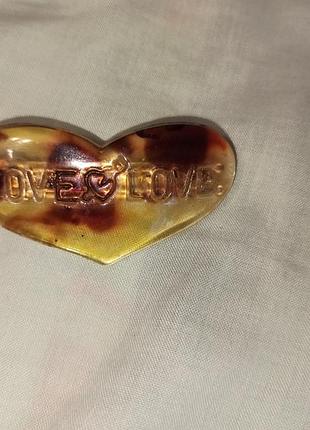 Заколка автомат серце