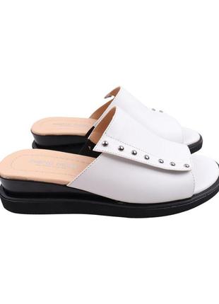 Шлепанцы женские mario muzi белые натуральнай кожа, 37