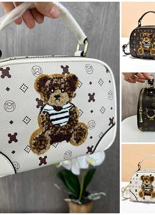 Маленькая сумка для девочек на плечо с мишкой