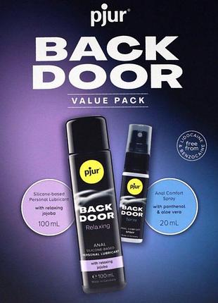 Подарочный набор pjur back door value pack: силиконовая смазка 100 мл и расслабляющий спрей 20 мл 4