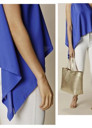 Шелковая люксовая блузка роскошного кобальтово синего цвета супер качество!1 фото
