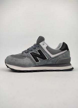 New balance 574 gray black9 фото