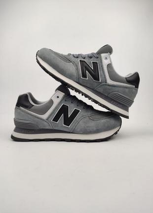 New balance 574 gray black7 фото