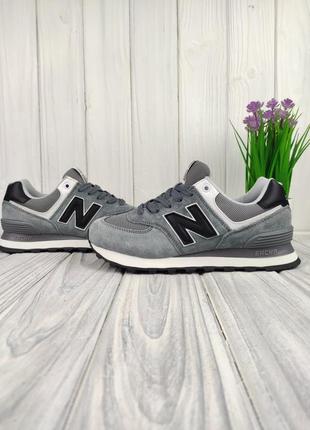 New balance 574 gray black4 фото