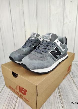 New balance 574 gray black2 фото