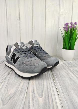 New balance 574 gray black5 фото