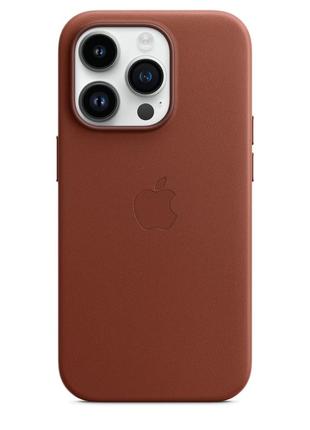 Чохол apple iphone 14 pro leather case with magsafe - umber