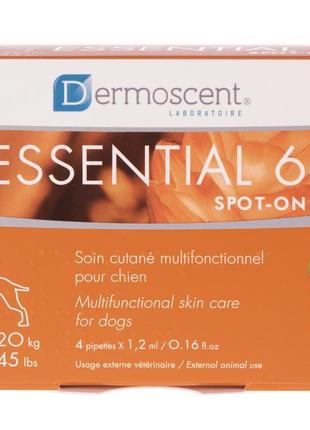 Dermoscent essential 6 spot-on капли для кожей и шерстью у собак средних пород, 4х1,2 мл