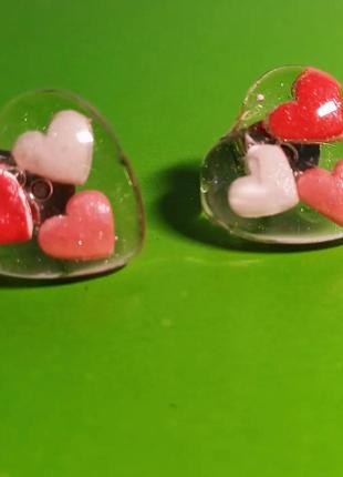 Серьги пуссеты с эпоксидной смолы