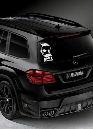 Наклейка на авто baby on board ірокез 10*18 см + монтажная плёнка