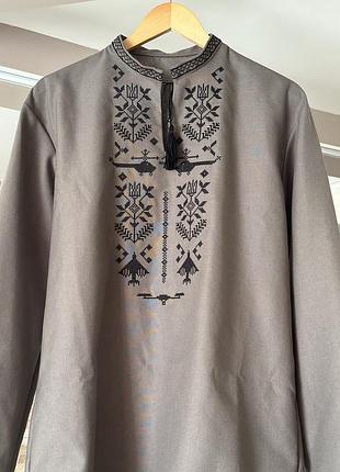 Вишиванка чоловіча колір олива,повітряні сили, аеророзвідка, авіаційна, дрони, мужская...