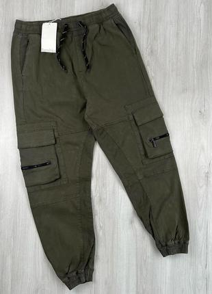 Карго брюки хаки зеленые стильные трендовые тянутся bershka новые с бирками1 фото