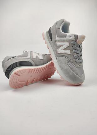 New balance 574 l.gray pink6 фото