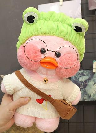 Рожева качка лалафанфан жабка - lalafanfan качечка м'яка іграшка cafe mimi duck