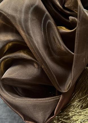 Готовая тюль микровуаль коричневая 6м