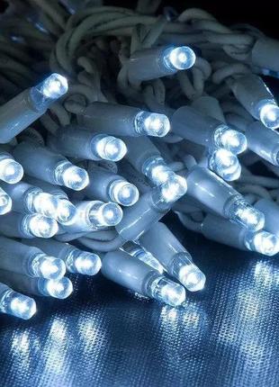 Гірлянда вулична string 7 м 70 led холодний білий, білий провід