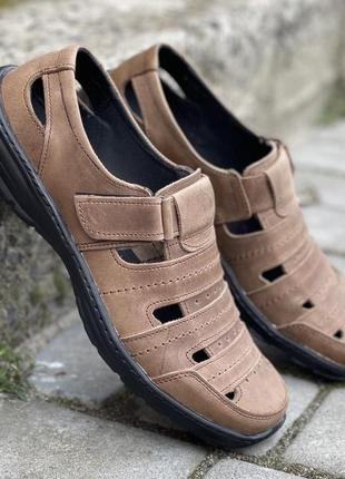 Чоловічі сандалі шкіряні літні оливкові розмір 45 fv_002610