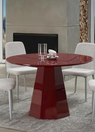 Стіл круглий поліуретановий мдф tм-200 винний