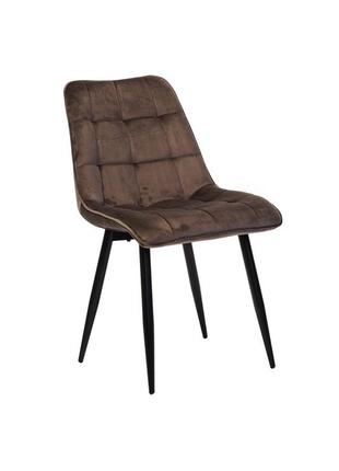 Стілець n-46 коричневий велюр + чорний