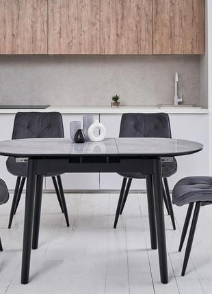 Керамічний стіл tm-85 ребекка грей + чорний