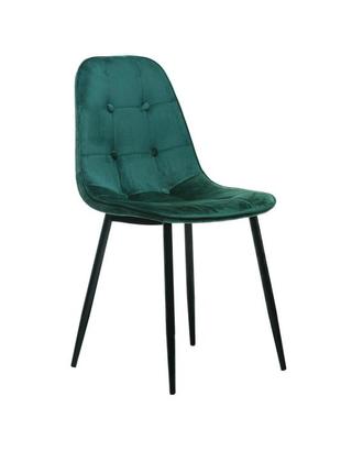 Стілець м-01-3 смарагдовий велюр + чорний