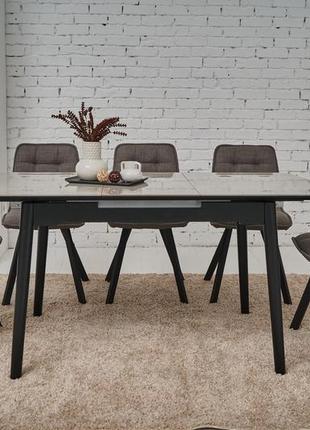 Керамічний стіл  tm-76 калакатта мармур + чорний