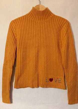 Женский шерстяной свитер m l 44 46 48 джемпер полувер кардиган шерсть