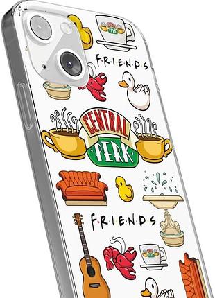 Чехол ert group friends для iphone 13, 6,1 дюйма, противоударный защитный чехол для телефона tpu, рельефные кр
