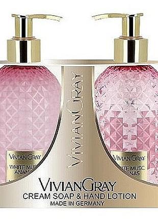 Набір крем-мило & лосьйон для рук vivian gray white musc & ananas  (2 х300 мл)