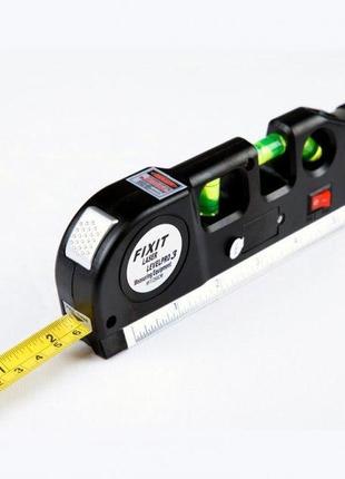 Лазерний рівень нівелір fixit laser level pro 3 з вбудованою рулеткою та рівнем 8746