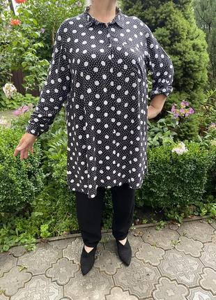 Сорочка великого розміру  в горох