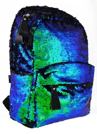Рюкзак молодежный  557678 gs 01  green chameleon  с паетками