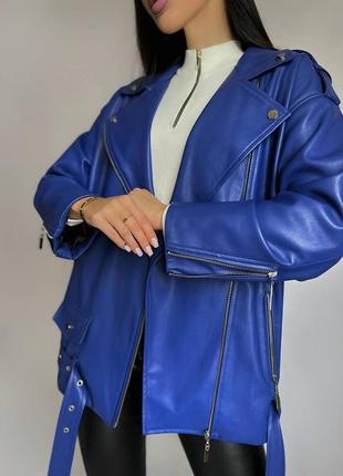 Подовжена куртка косуха з якісної еко шкіри, 7 кольорів 🔥