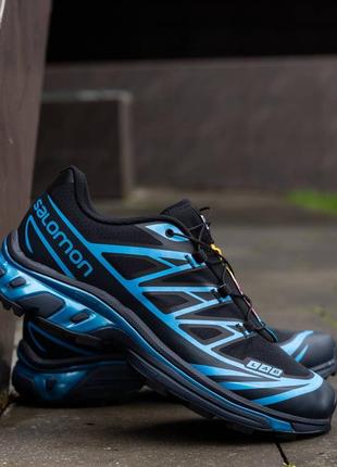 Мужские кроссовки salomon s lab xt-6 black blue7 фото