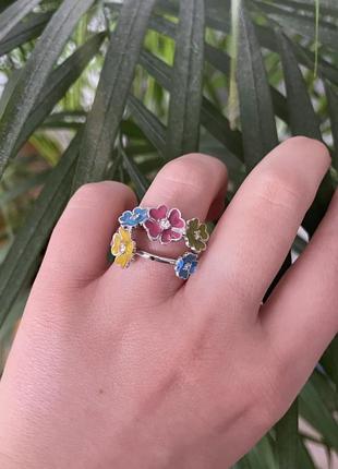 Срібне кільце/каблучка з емаллю