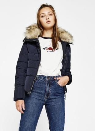Куртка зимняя укороченая утеплённая bershka
