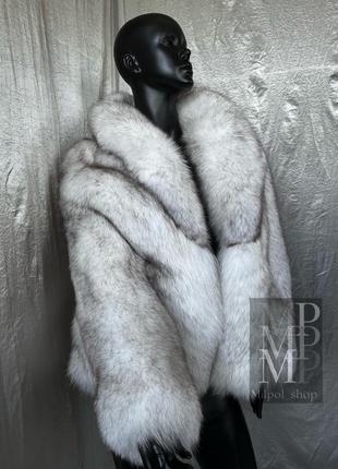 Шуба винтажная из натурального меха финского собачка вуаль, полушубок автоледи цельный собачок вуаль, 65 см