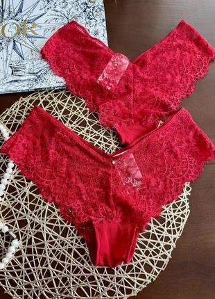H & m новые красные секси трусики сетевые классные стильные