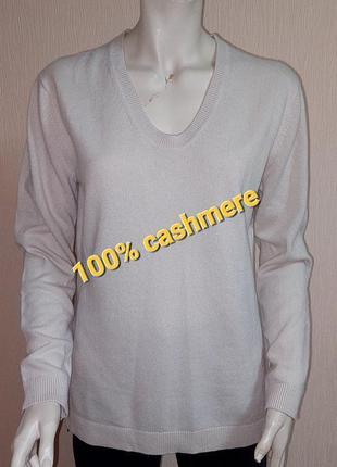 Женский кашемировый пуловер бежевого цвета simply cashmere, оригинал, молниеносная отправка