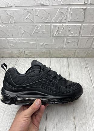 Круті чорні кросівки nike air max 98 black
