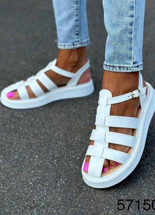 Жіночі босоніжки з натуральної шкіри/замші10 фото