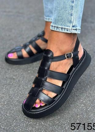 Жіночі босоніжки з натуральної шкіри/замші4 фото