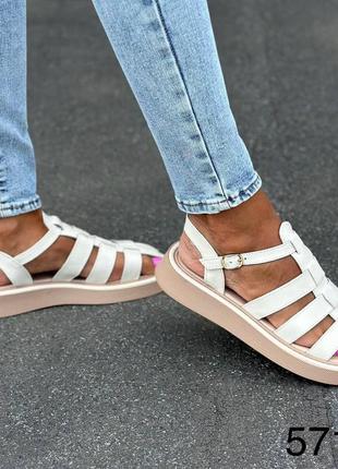 Жіночі босоніжки з натуральної шкіри/замші3 фото