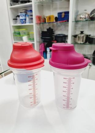 Шейкер 350 мл червоний/бордовий/синій tupperware