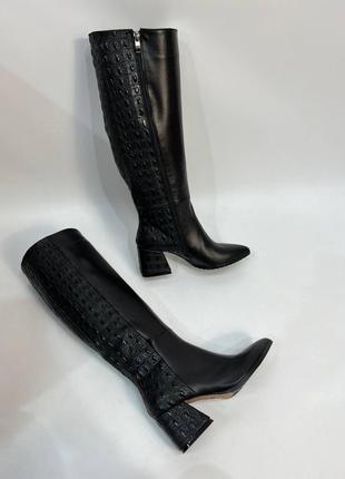 Оригінальні шкіряні чоботи рептилія крокодил