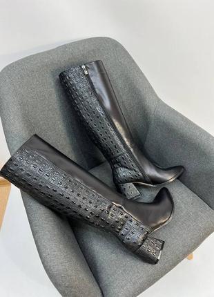 Оригінальні шкіряні чоботи рептилія крокодил
