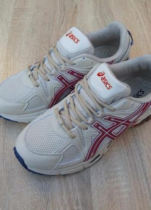 Женские кроссовки asics Sun gel-kahana 8 beige red blue ассикс бежевого с красным и синим цветов5 фото