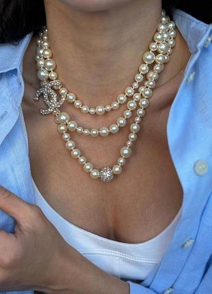 Підвіска з перлин в стилі chanel
