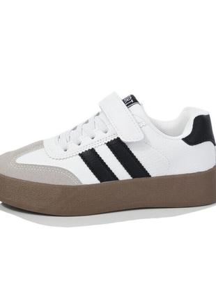 Білі кросівки білі кеди кросівки на липучці 32-37